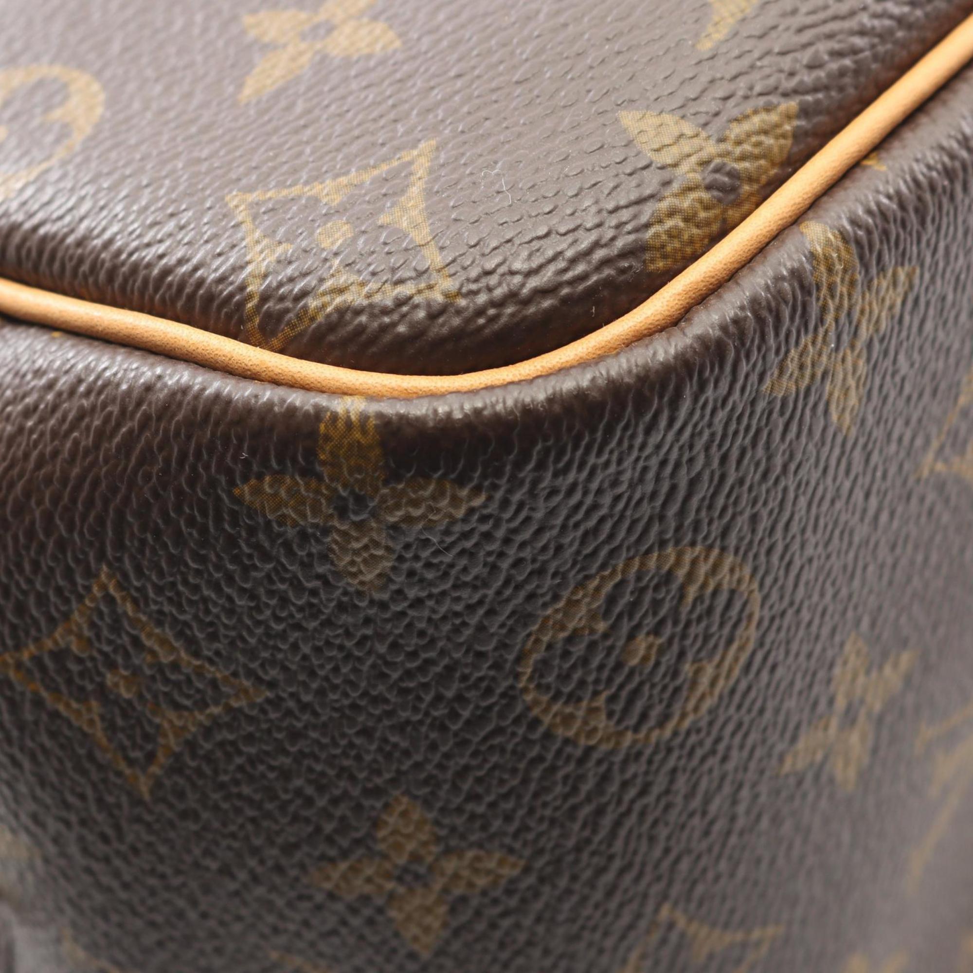 Louis Vuitton Monogram Brown Coated Canvas Leather Handbag