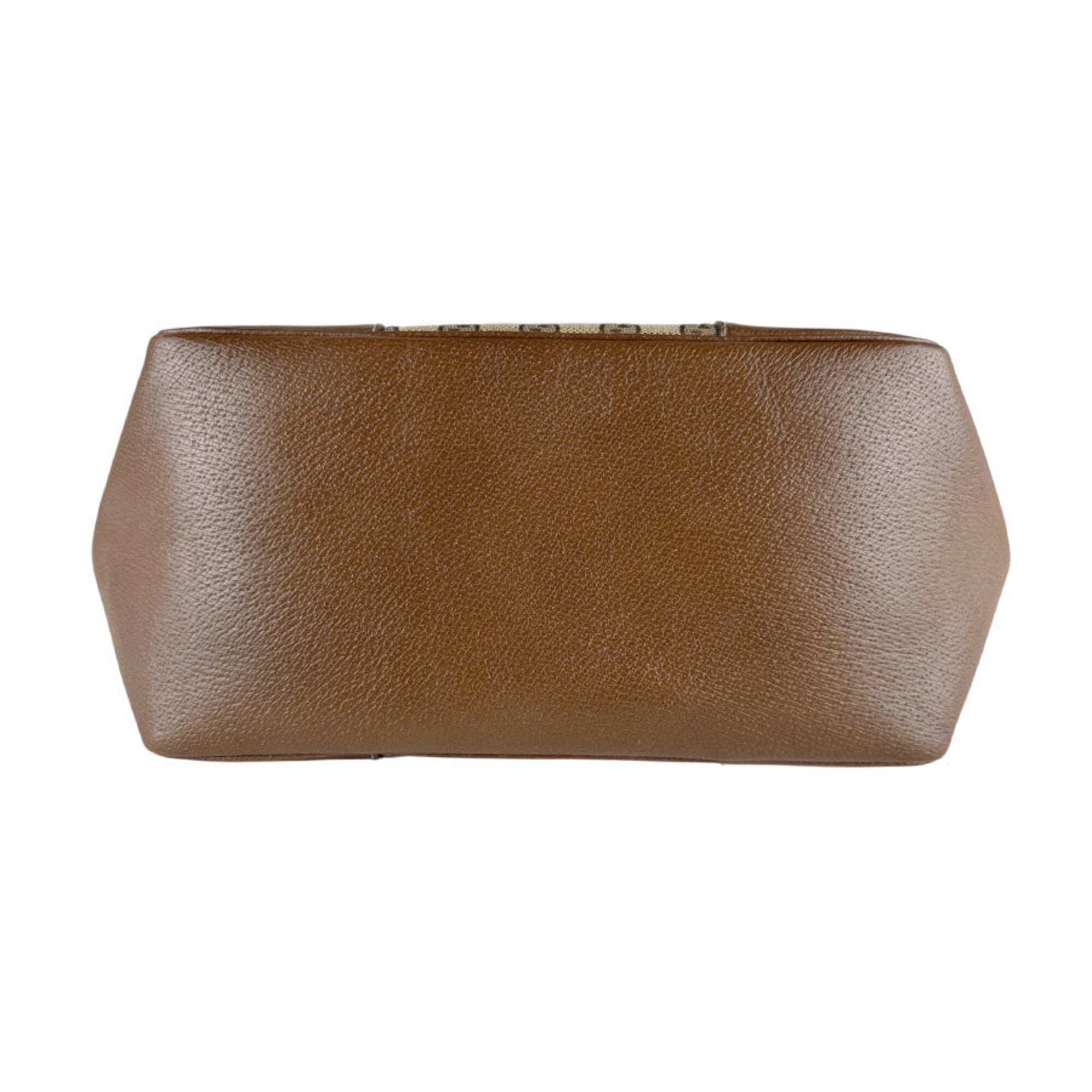 Gucci Brown Gg Canvas Leather Handbag (Pre-Owned)