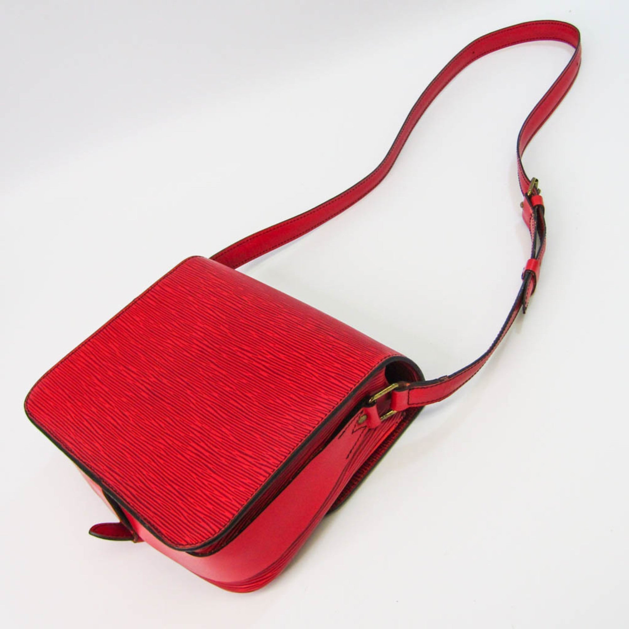 Louis Vuitton Epi Cartouchiere M52247 Women's Shoulder Bag Castilian Red