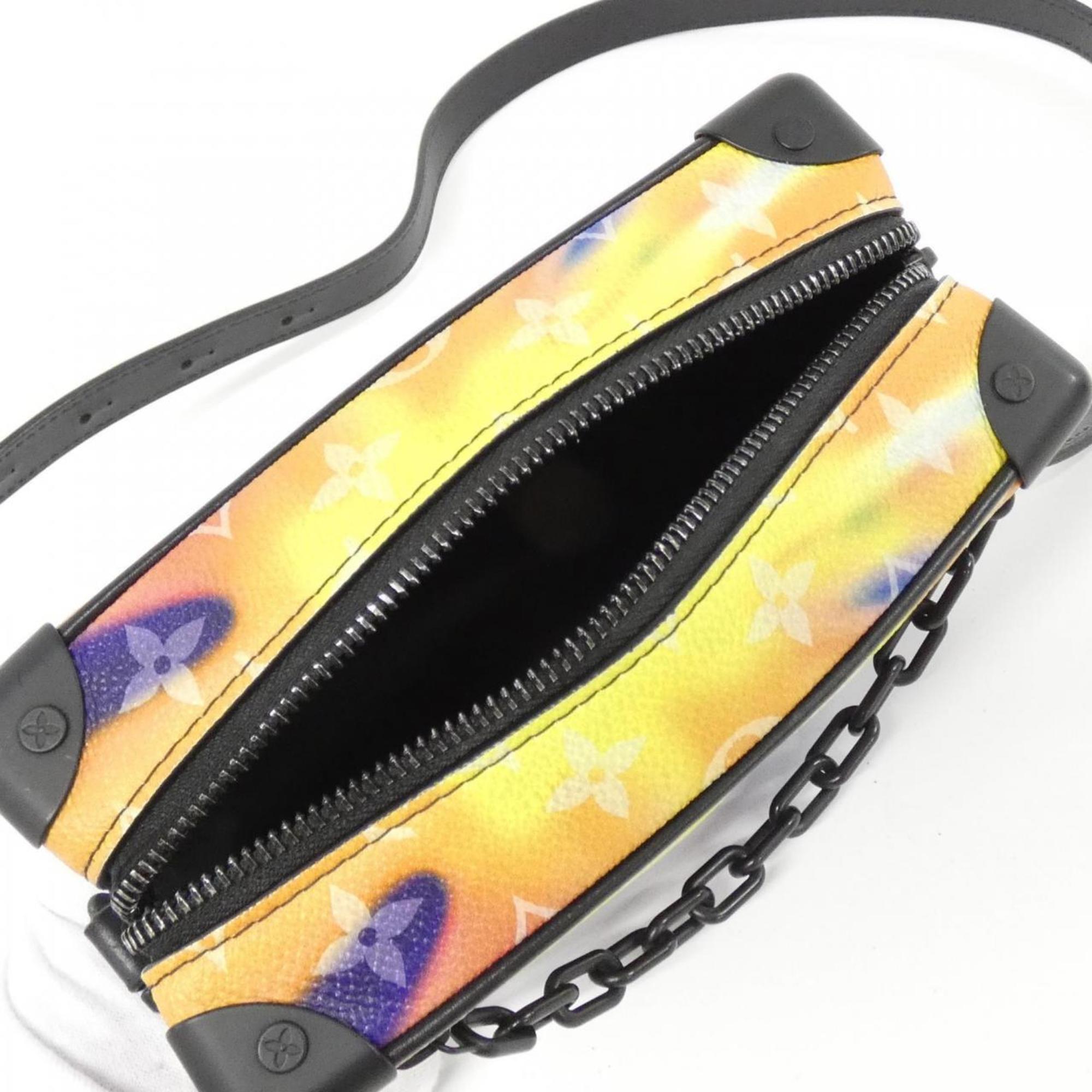 Louis Vuitton Black Blue Pink Coated Canvas Shoulder Bag