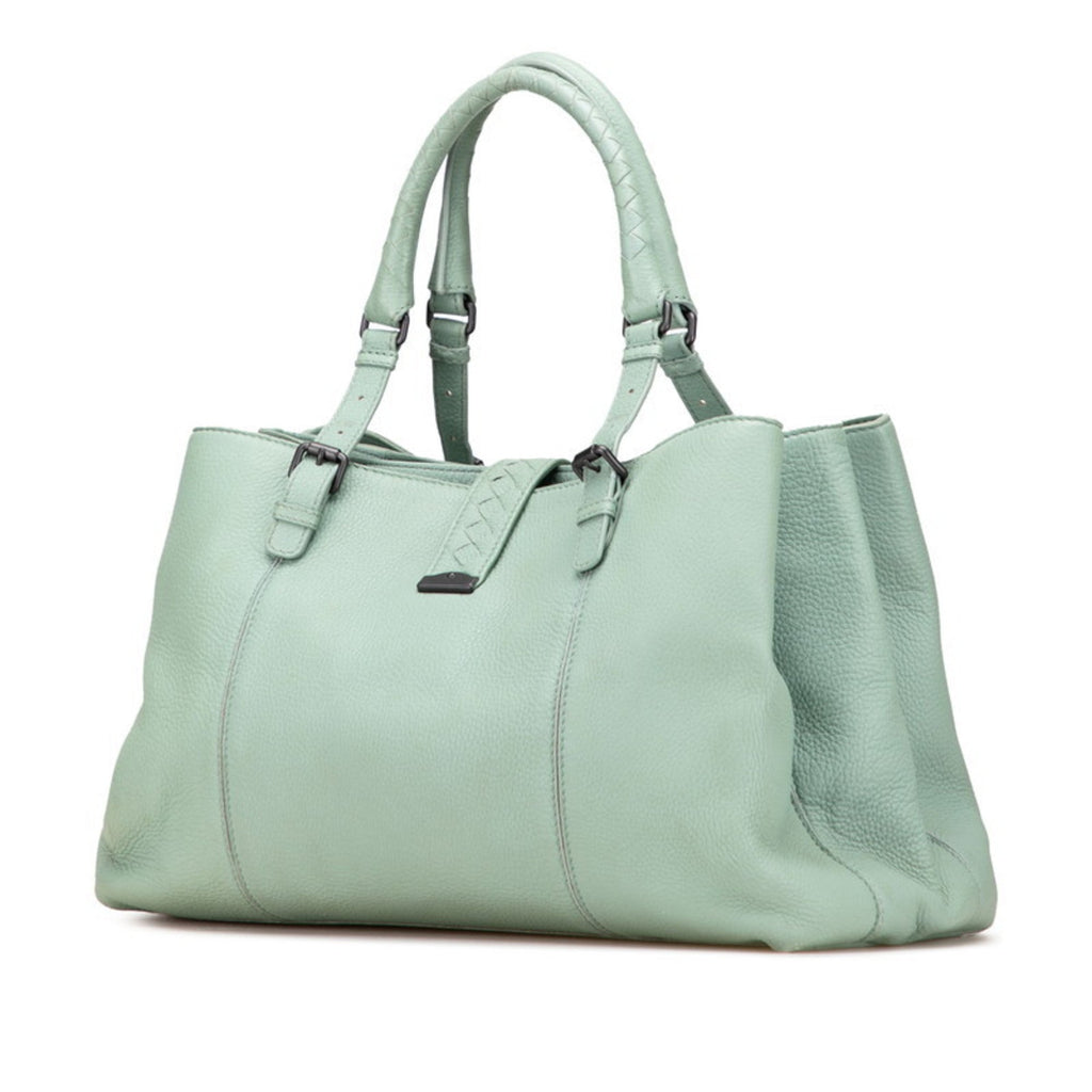 Bottega Veneta Intrecciato Green Leather Handbag