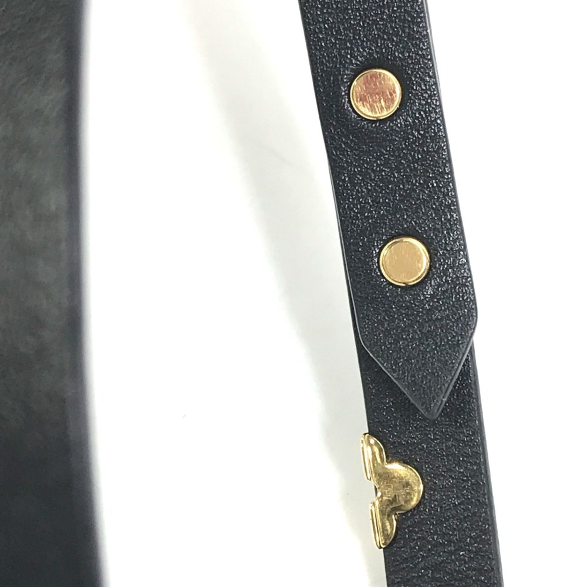 Louis Vuitton Monogram Gold Black Leather Charm Bracelet