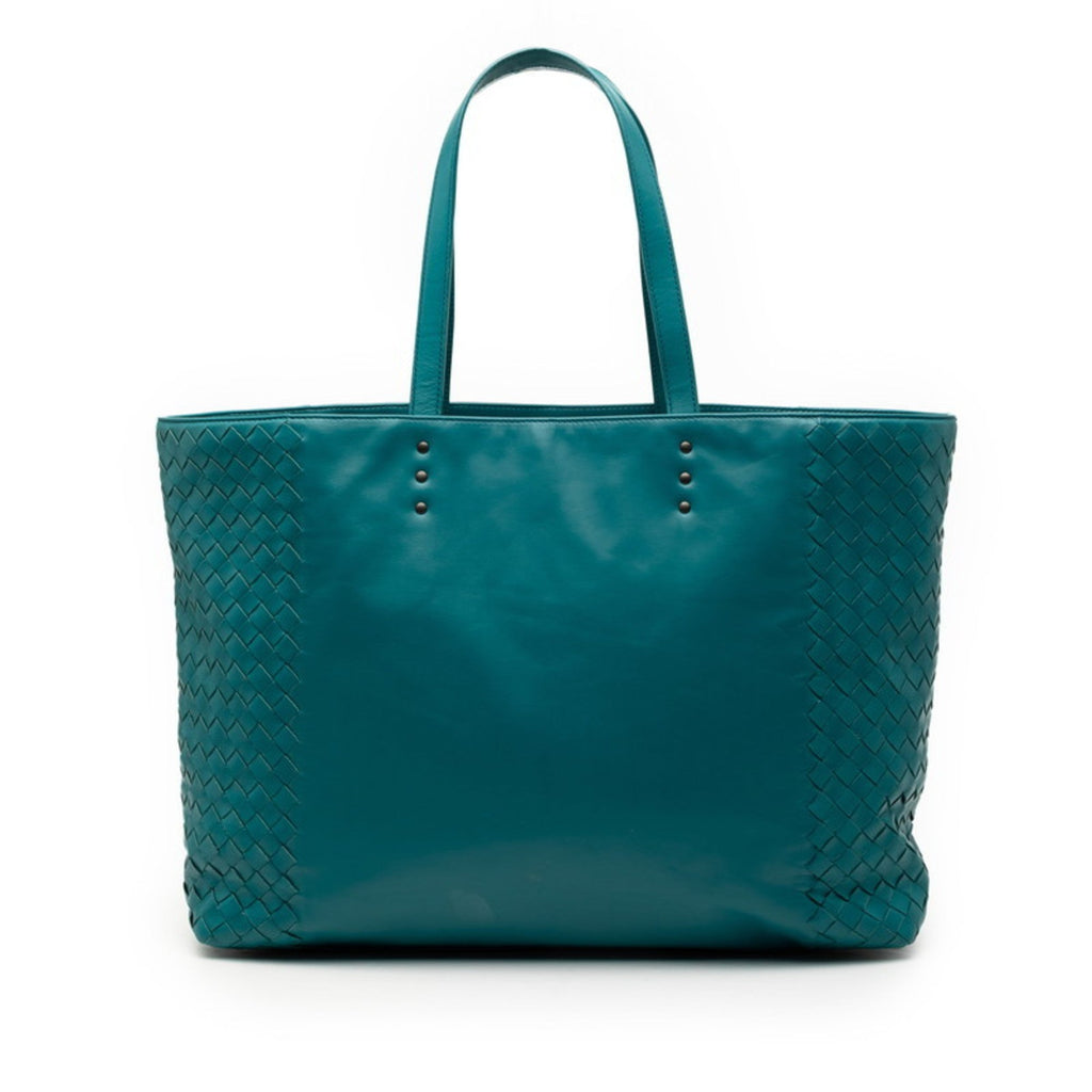 Bottega Veneta Blue Leather Handbag Tote Bag