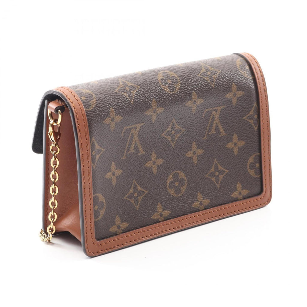 Louis Vuitton Beige Brown Coated Canvas Leather Shoulder Bag