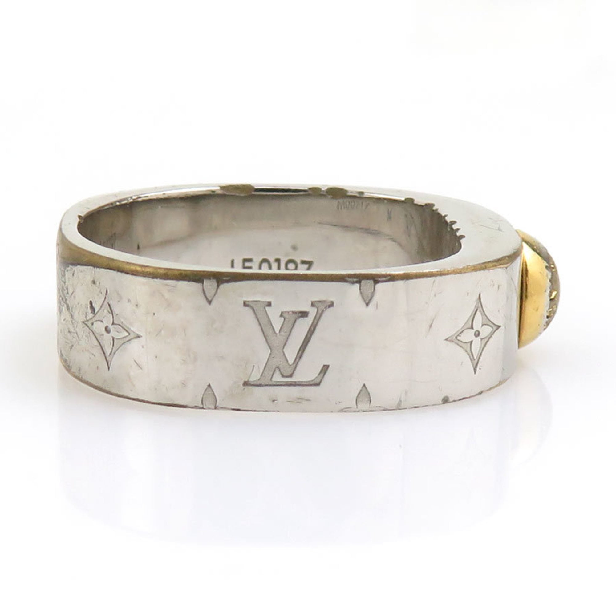 Louis Vuitton Gold Silver Metal Band Ring