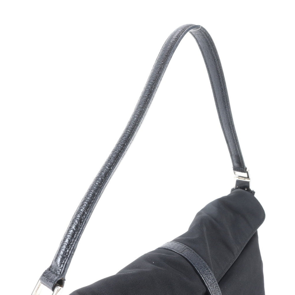 Gucci Jackie Black Leather Nylon Handbag Shoulder Bag (Pre-Owned)