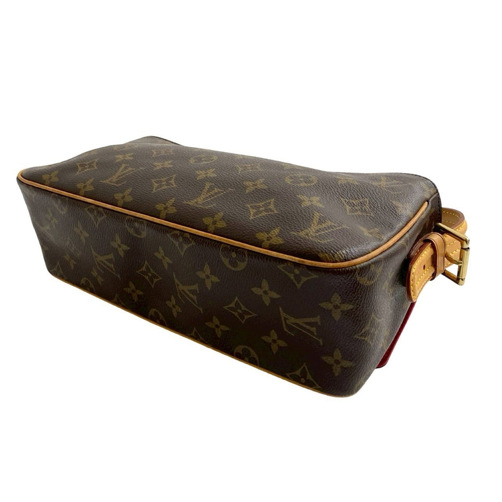 Louis Vuitton Brown Leather Pvc Shoulder Bag Tote Bag