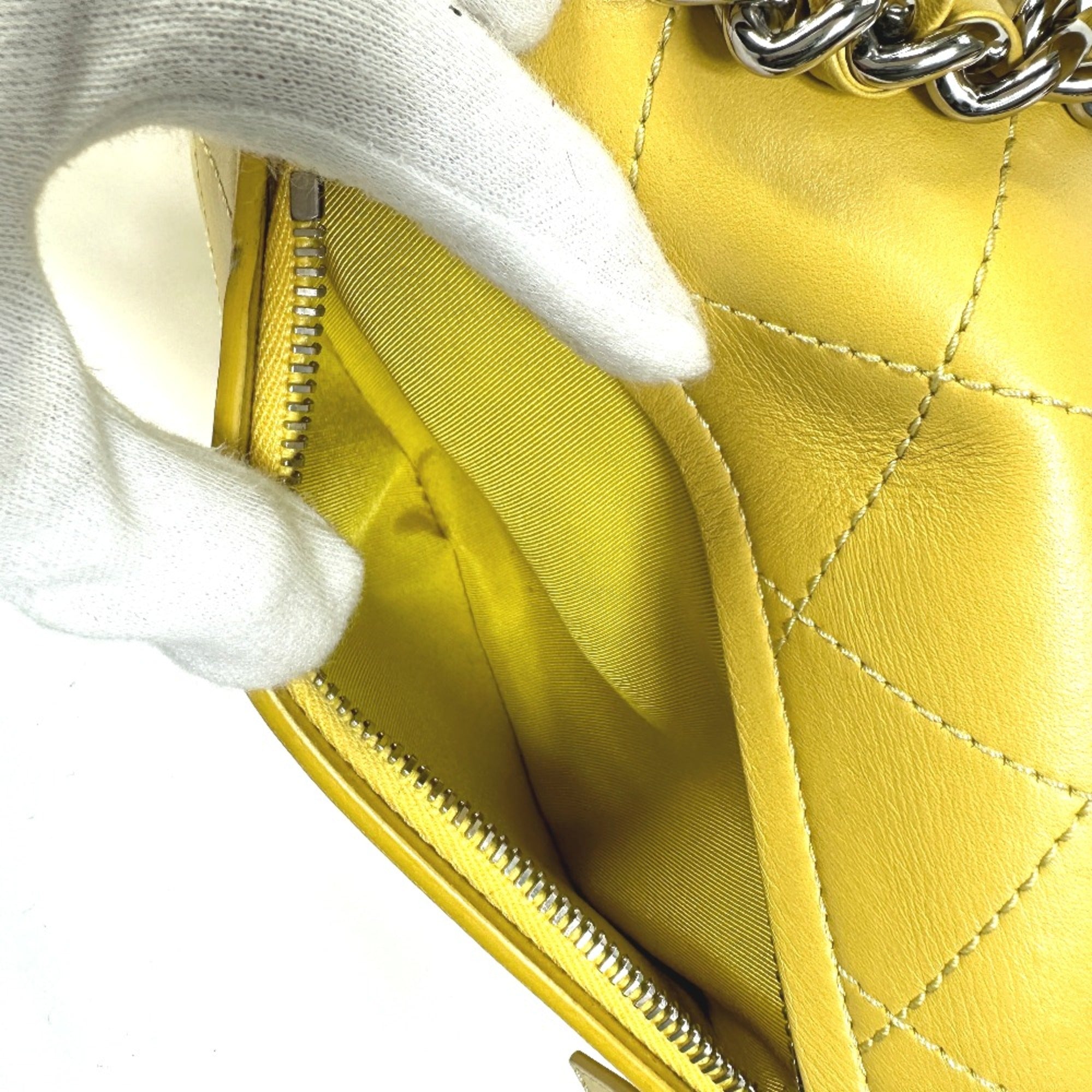 Chanel Yellow Leather Shoulder Bag