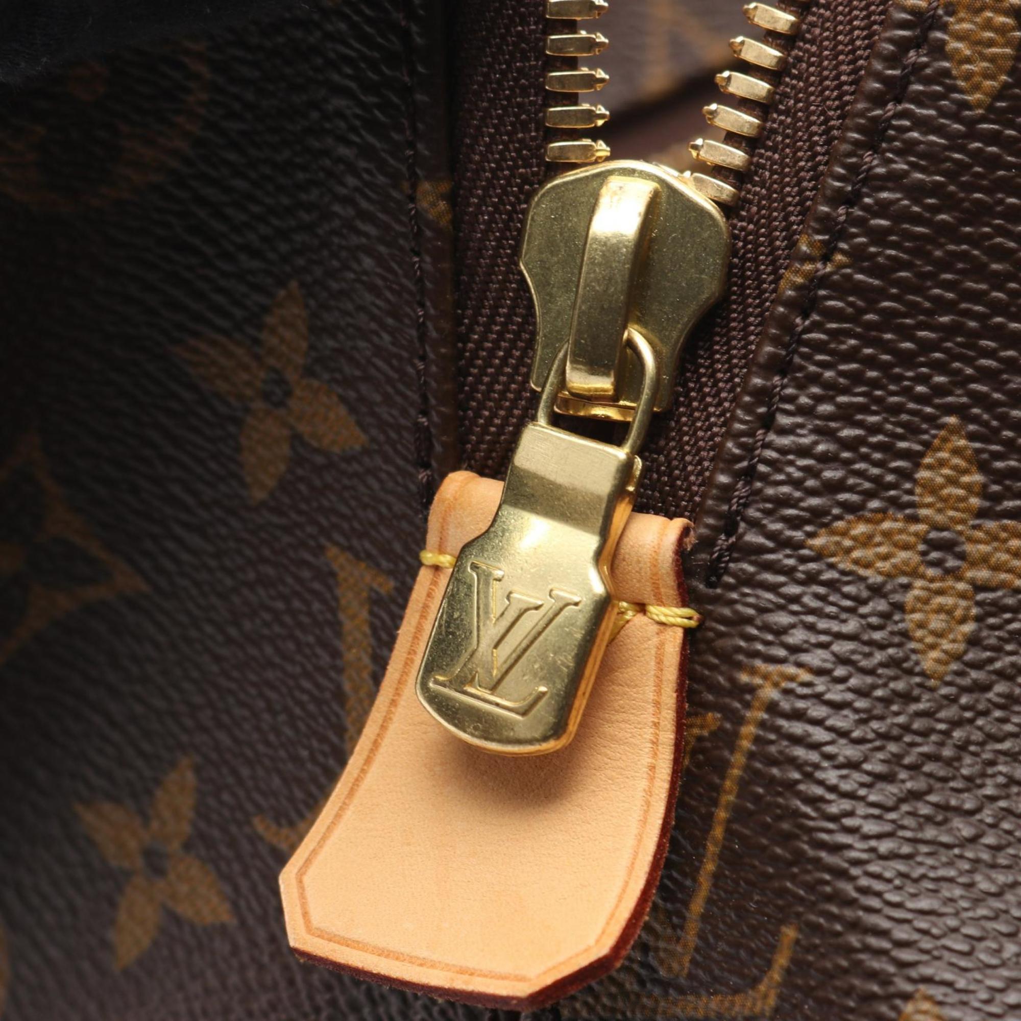 Louis Vuitton Brown Monogram Coated Canvas Leather Boston Bag