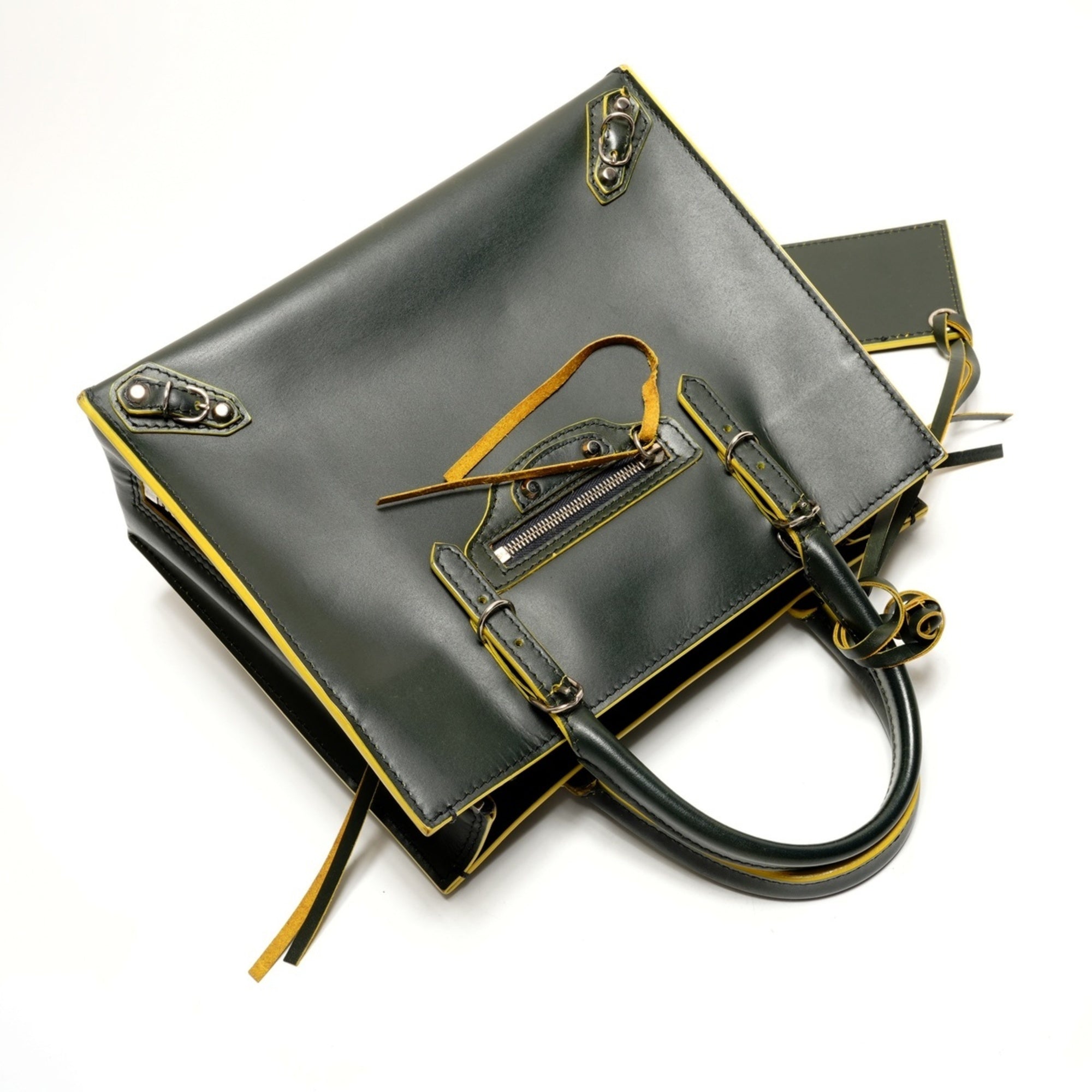 Balenciaga Green Leather Hand