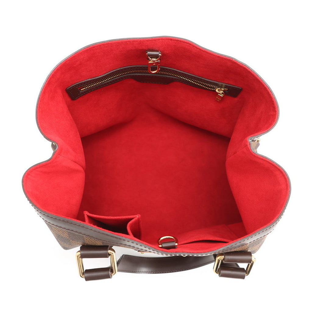 Louis Vuitton Damier Damier Canvas Ebene Red Color Handbag Shoulder Bag Tote Bag