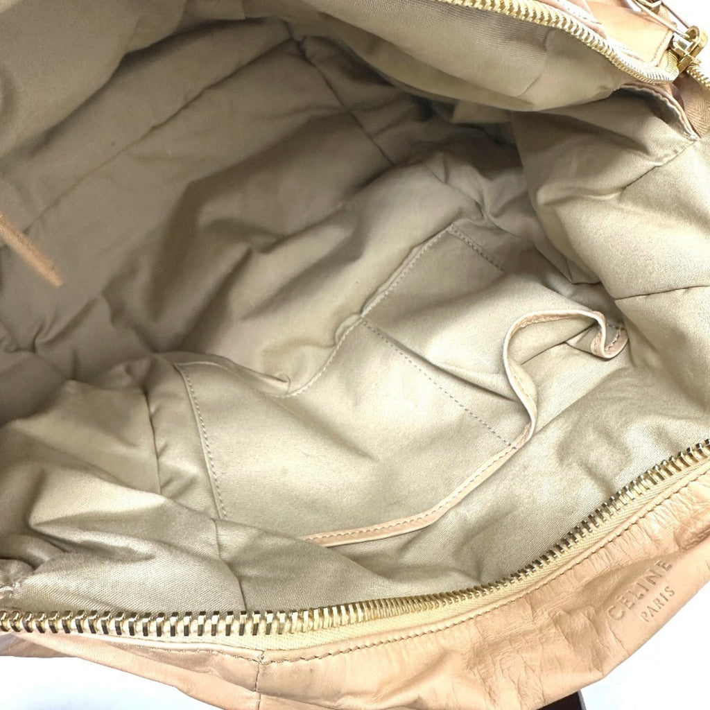 Celine Beige Leather Handbag Tote Bag