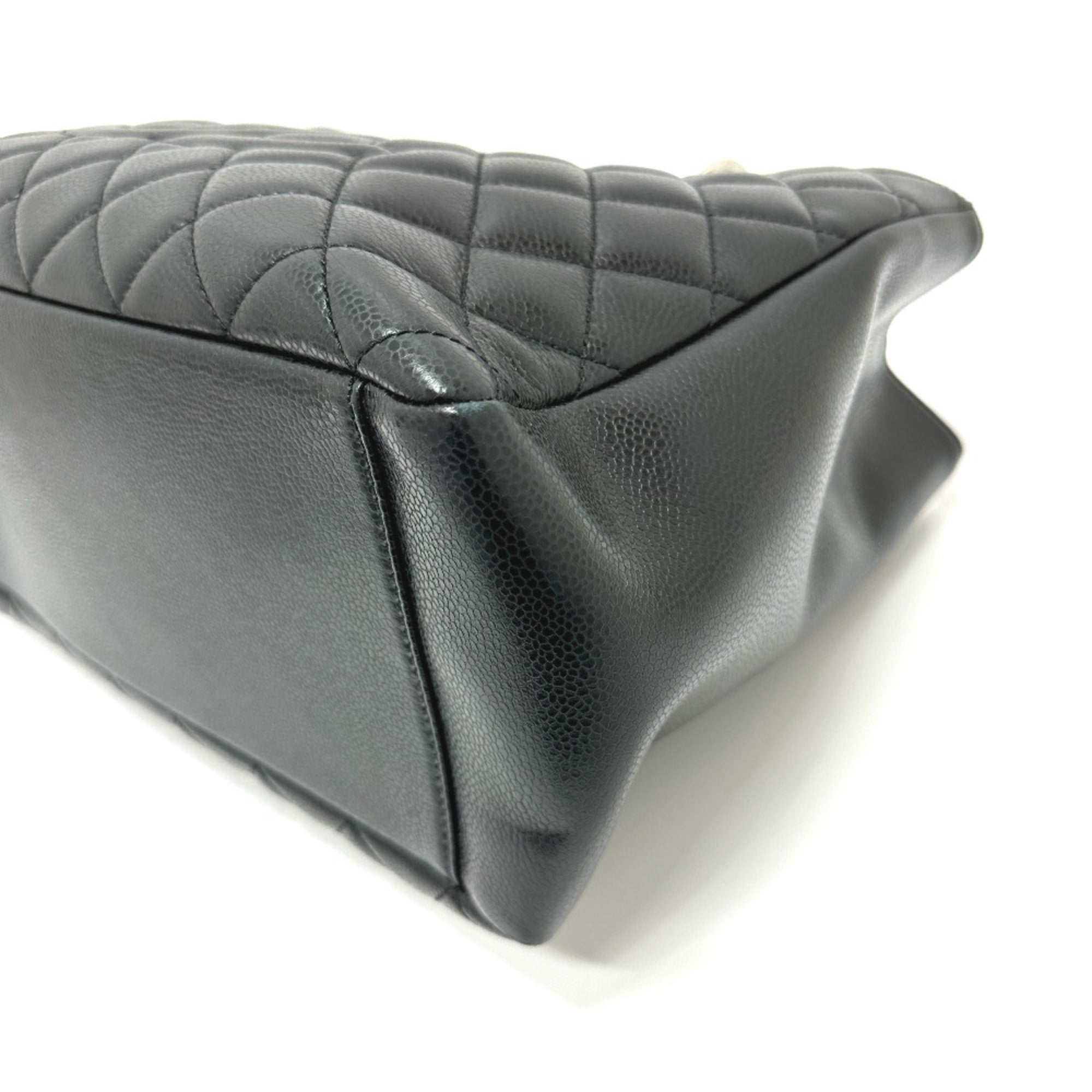 Chanel Black Grained Calfskin Handbag Tote Bag