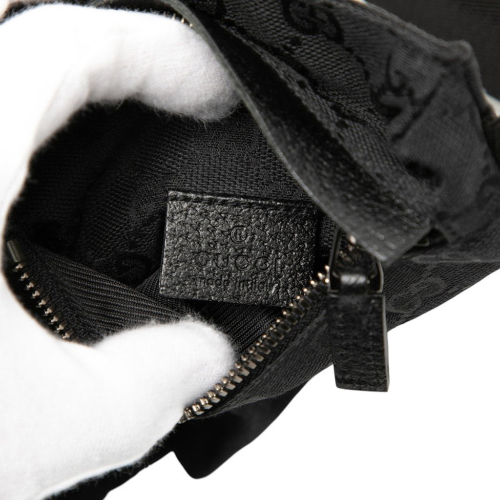 Gucci Black Canvas Leather Fanny Pack (Pre-Owned)