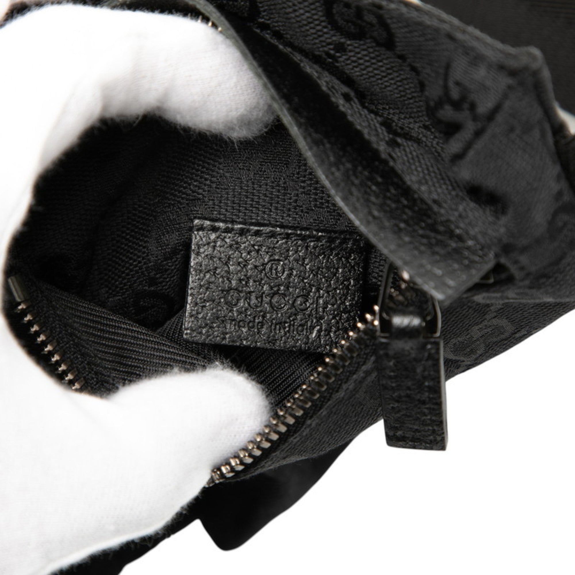 Gucci Black Canvas Leather Fanny Pack (Pre-Owned)