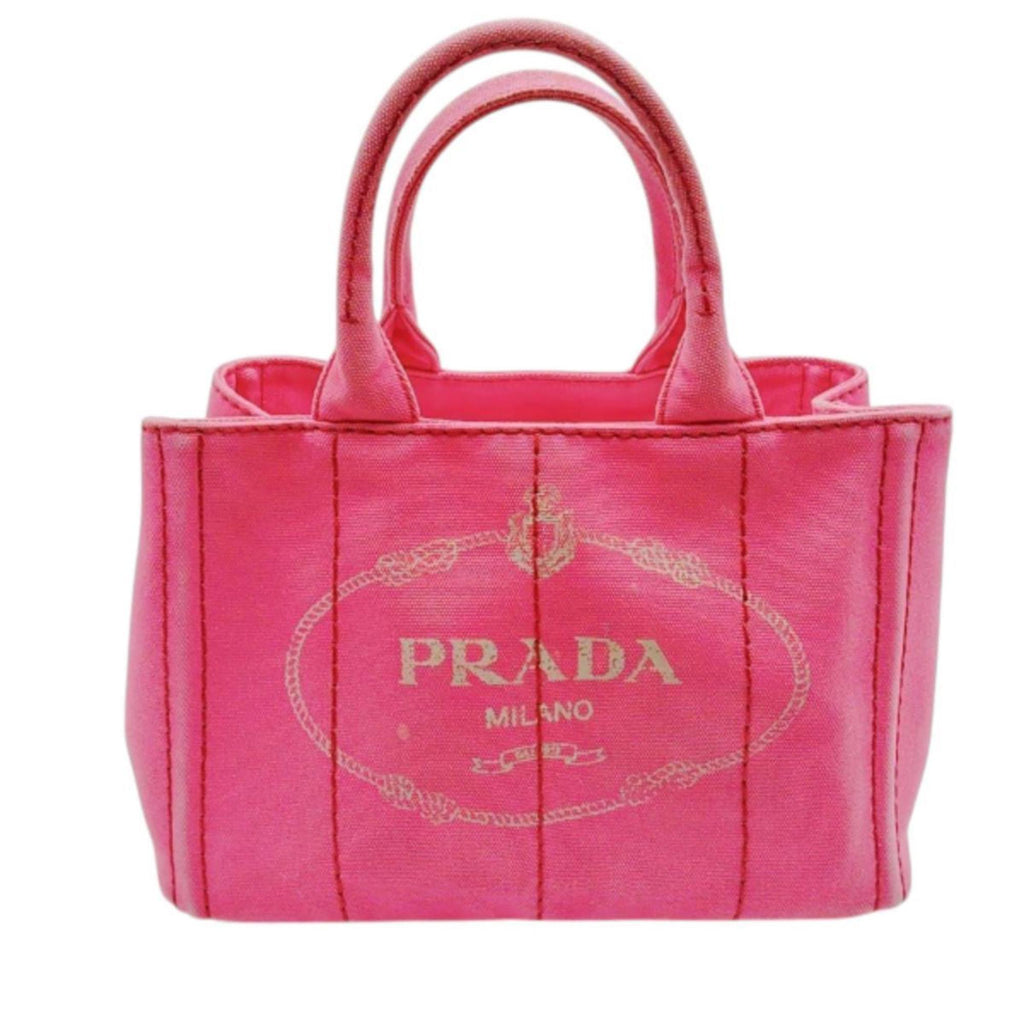Prada Pink Canvas Tote Bag