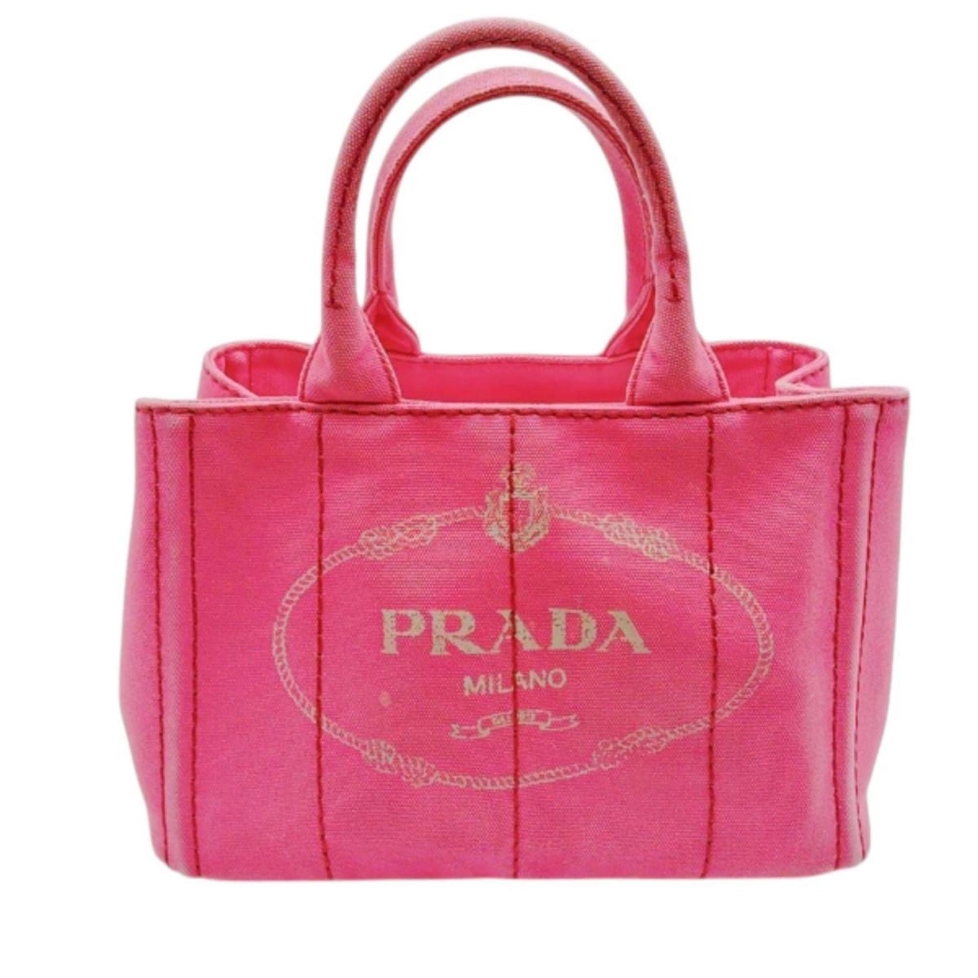 Prada Pink Canvas Tote Bag