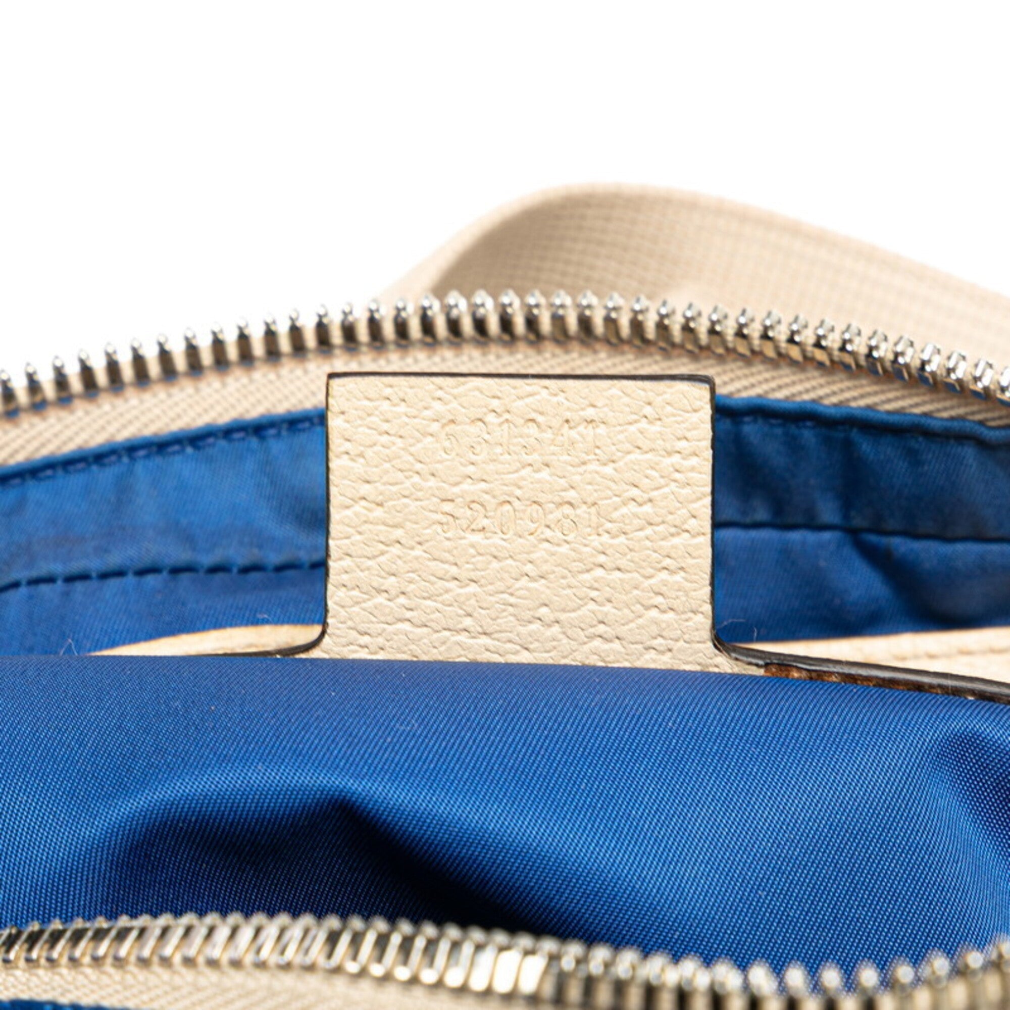Gucci Beige Gray Nylon Leather Sling Bag (Pre-Owned)