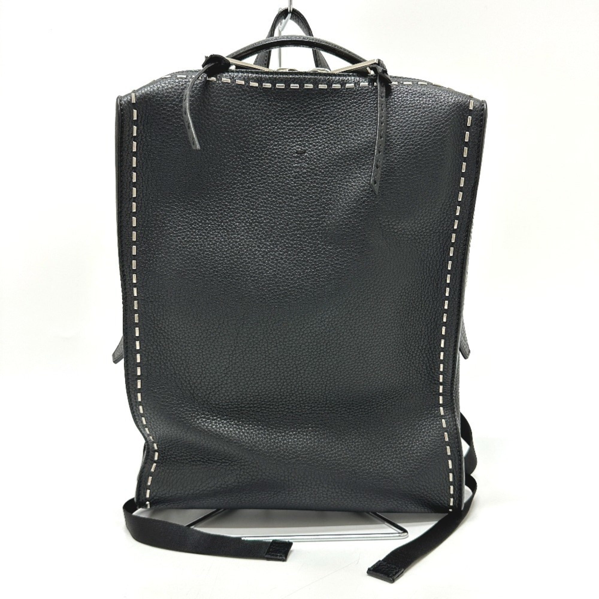 Fendi Black Leather Backpack