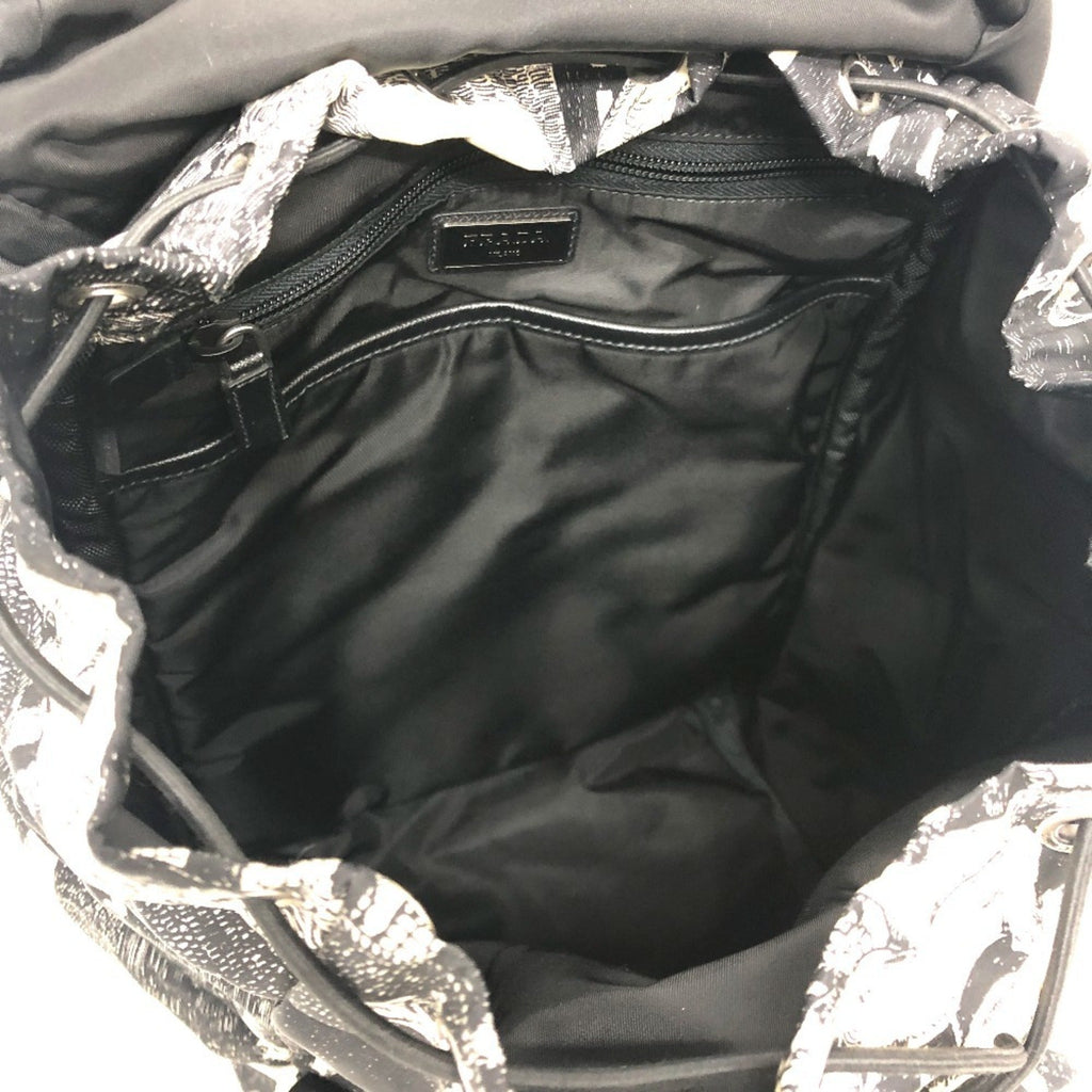 Prada Black White Nylon Backpack