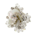 Christian Dior Silver White Metal Band Ring (Pre-Owned)