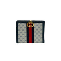 Gucci Navy Red Color Leather Pvc Wallet (Bi-Fold) (Pre-Owned)