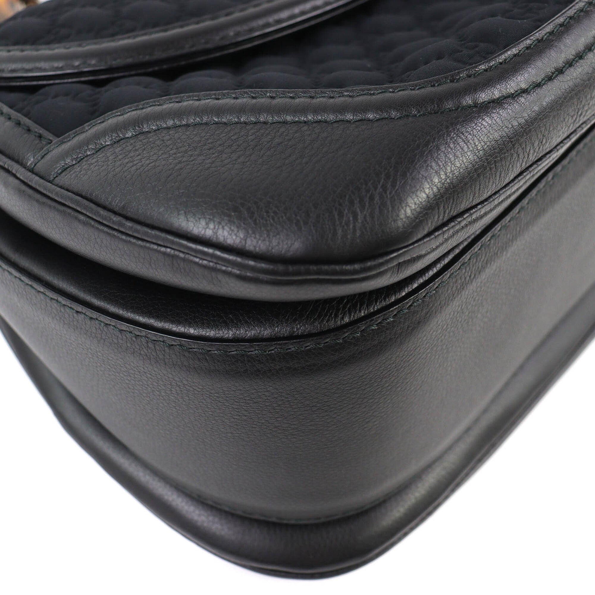 Gucci Black Leather Handbag Shoulder Bag (Pre-Owned)