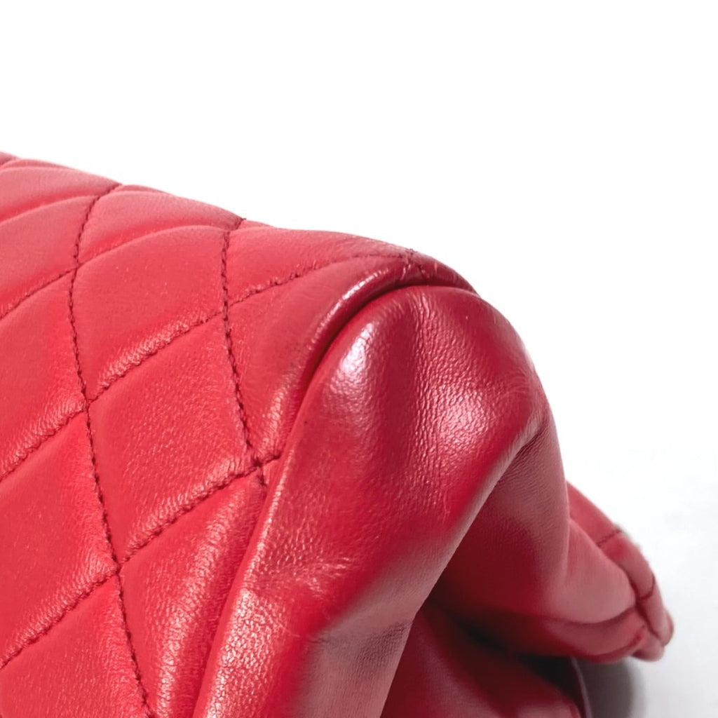 Chanel Red Leather Shoulder Bag