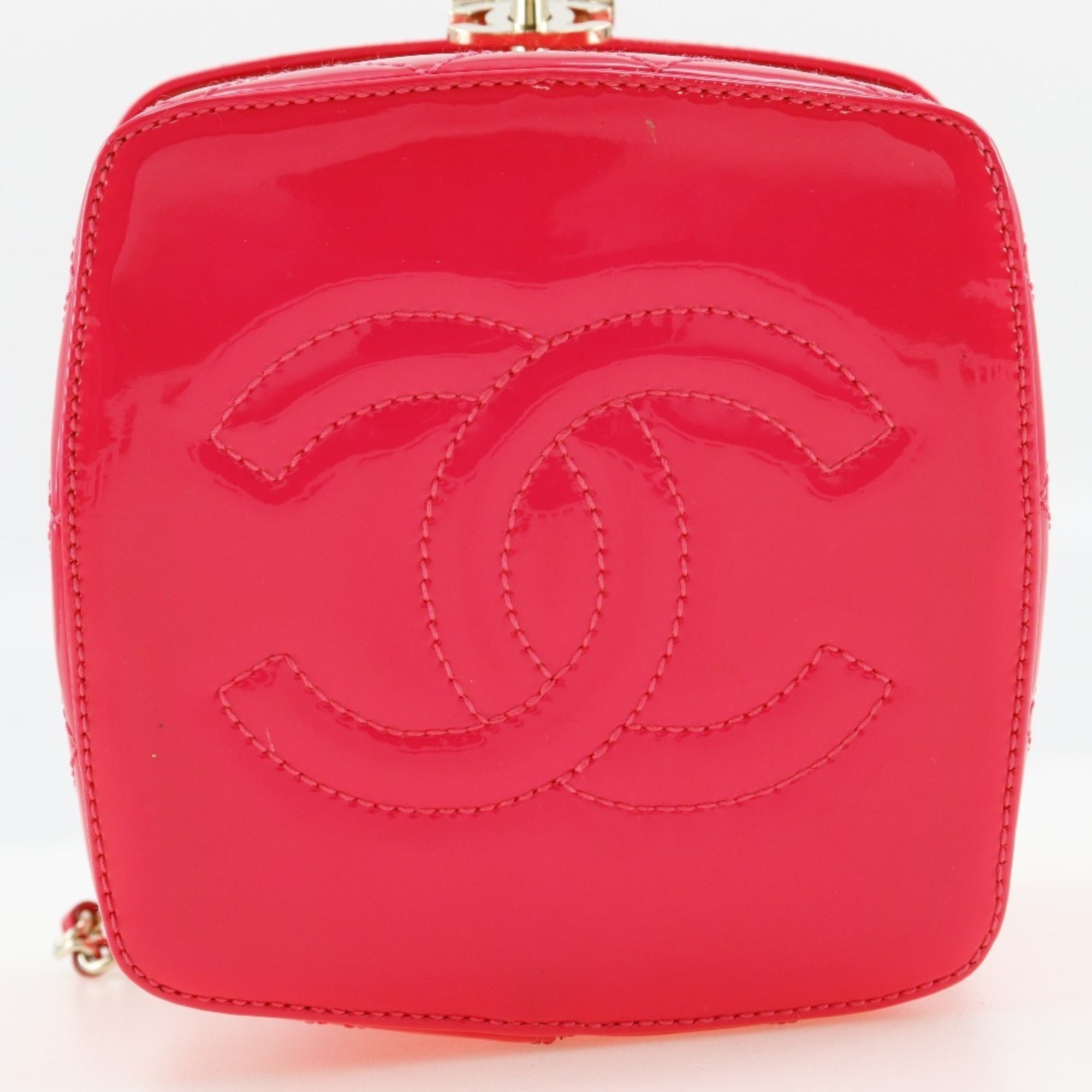 Chanel Pink Patent Leather Handbag