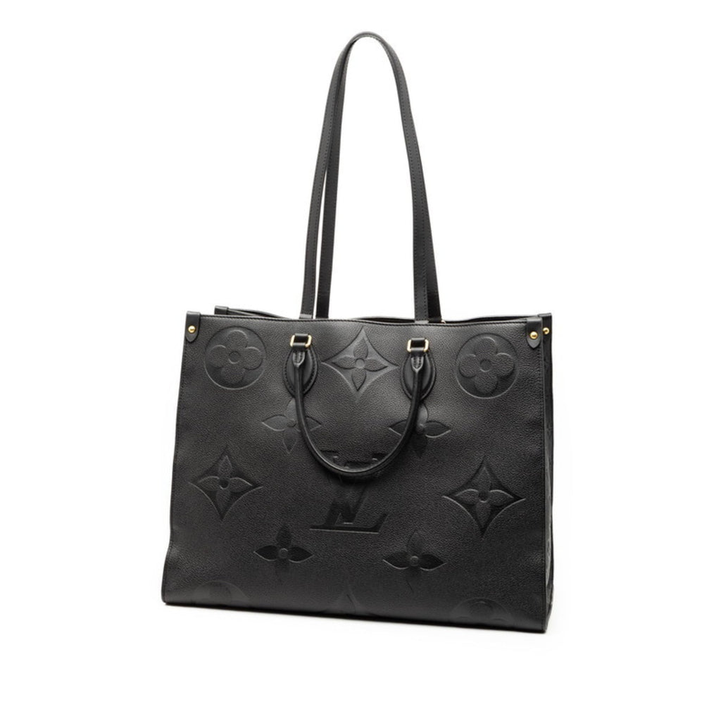 Louis Vuitton Black Noir Leather Shoulder Bag Tote Bag