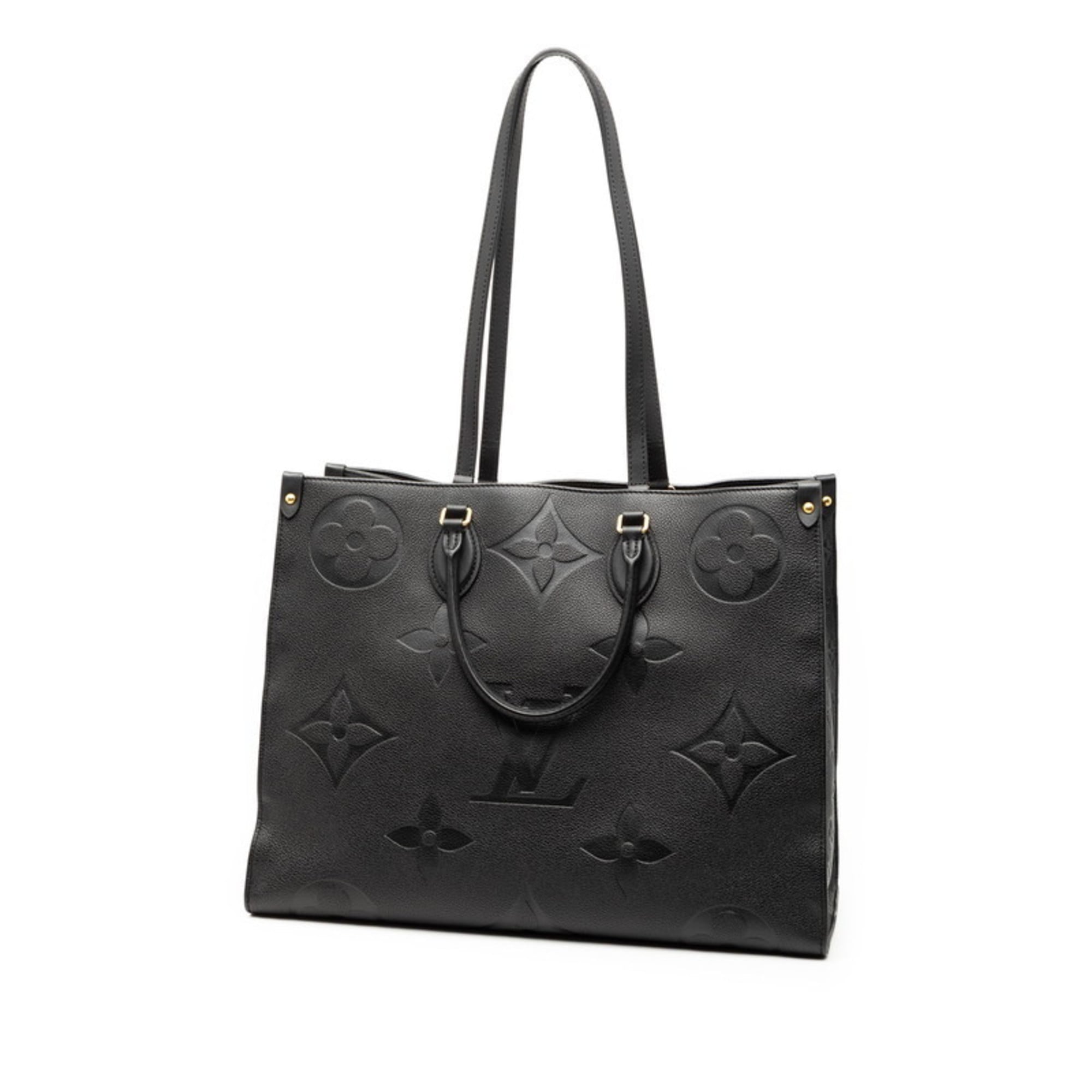 Louis Vuitton Black Noir Leather Shoulder Bag Tote Bag