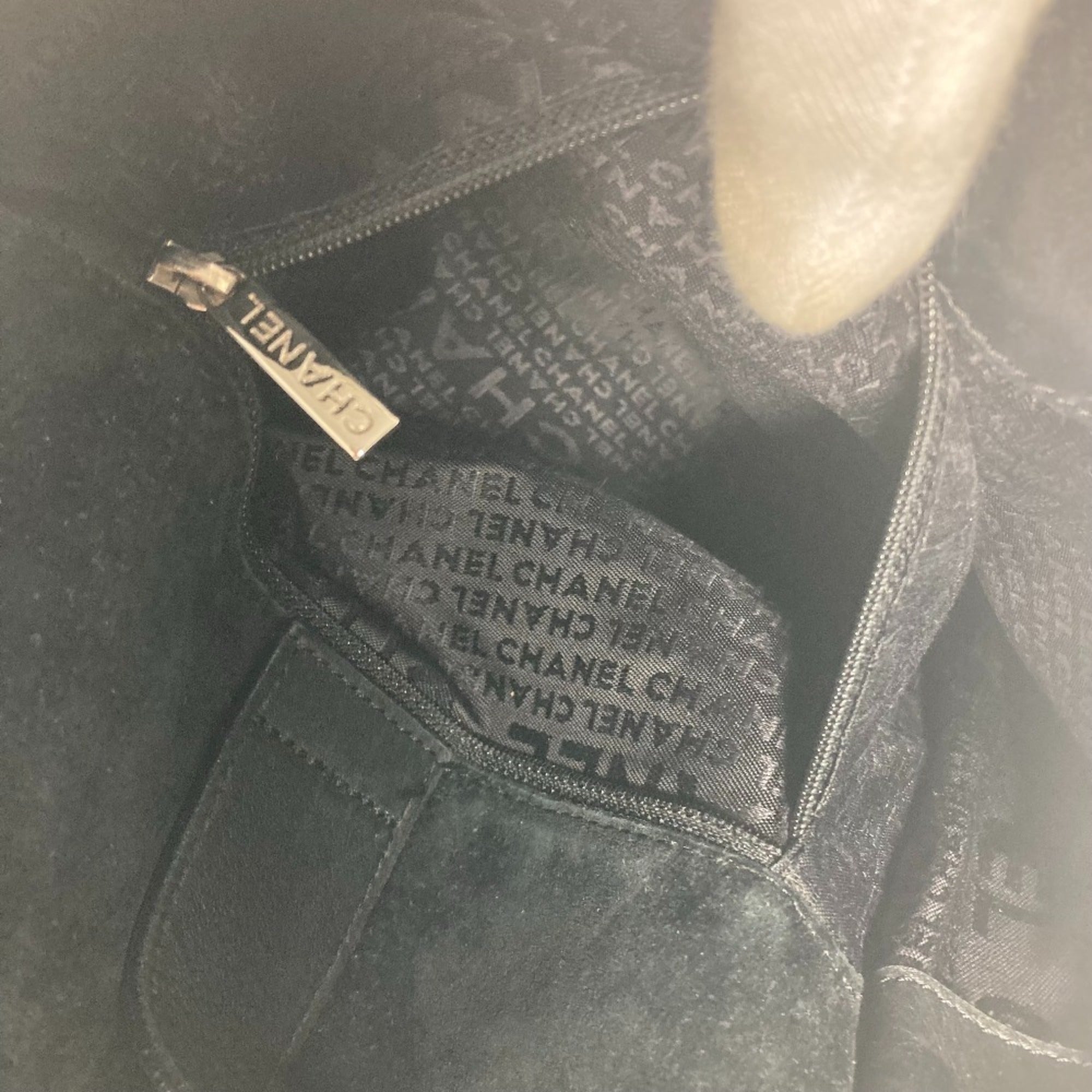 Chanel Black White Leather Shoulder Bag