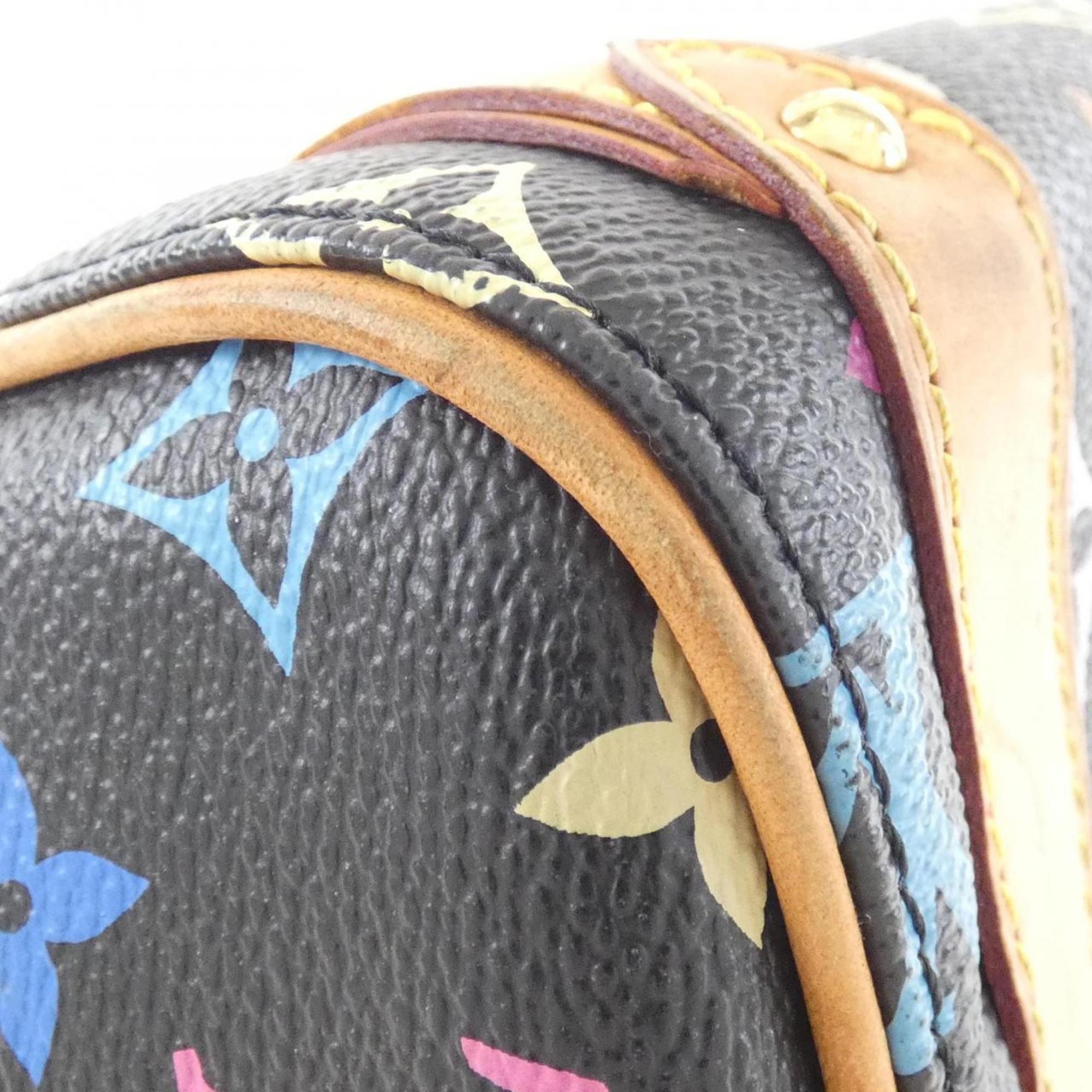 Louis Vuitton Black Multi-Color Coated Canvas Handbag
