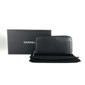 Chanel Black Leather Long Wallet (Bi-Fold)