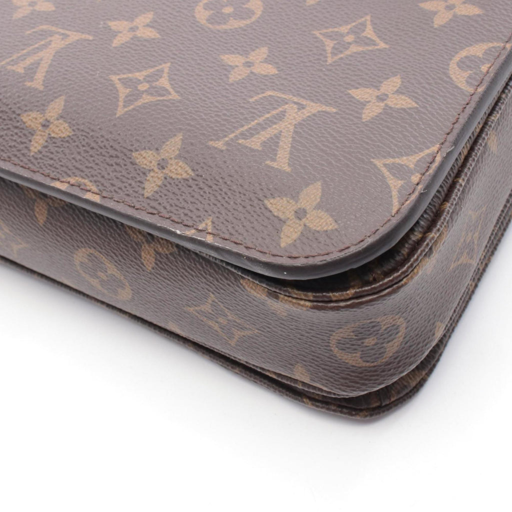 Louis Vuitton Brown Monogram Coated Canvas Leather Handbag Pochette