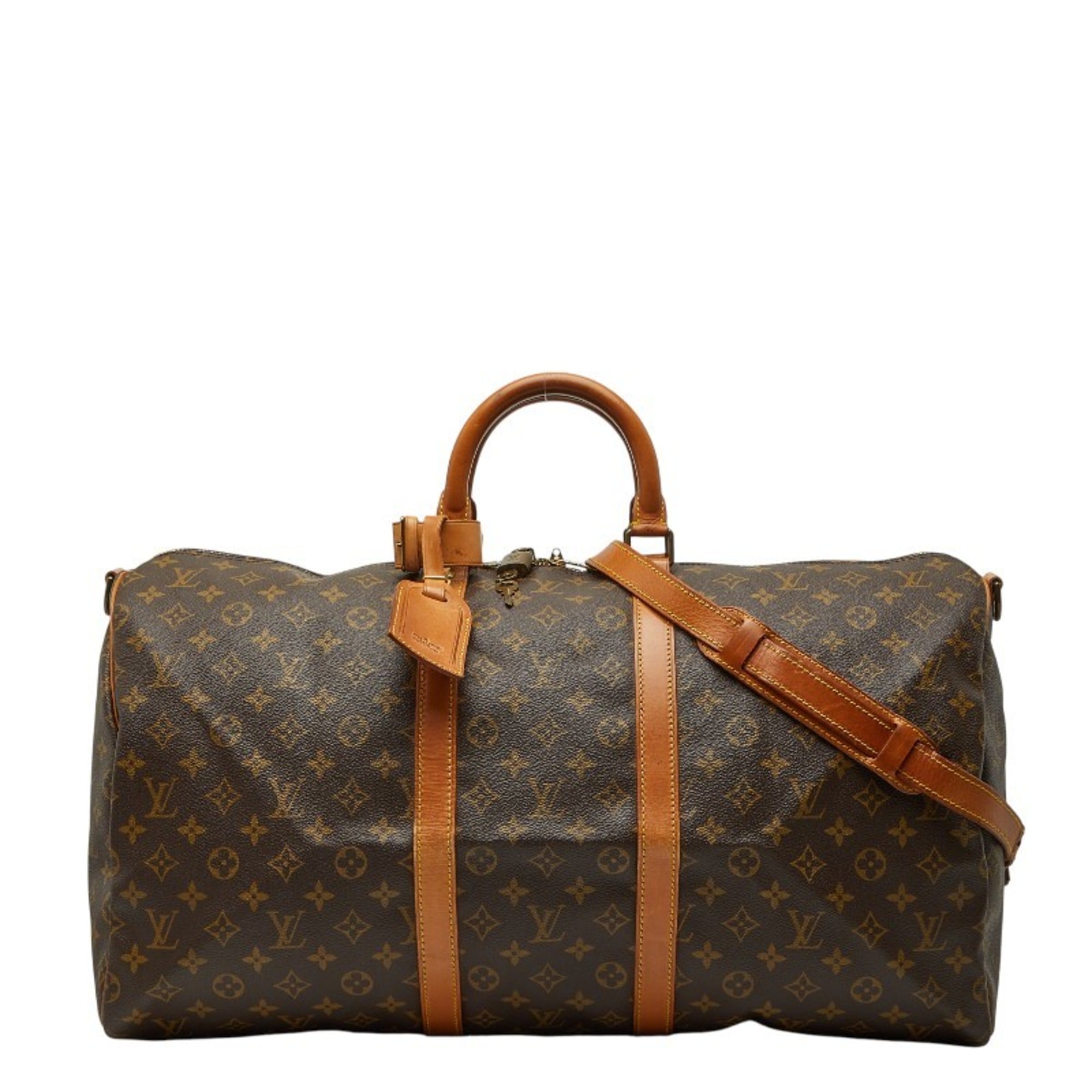 Louis Vuitton Monogram Brown Pvc Leather Boston Bag Shoulder Bag