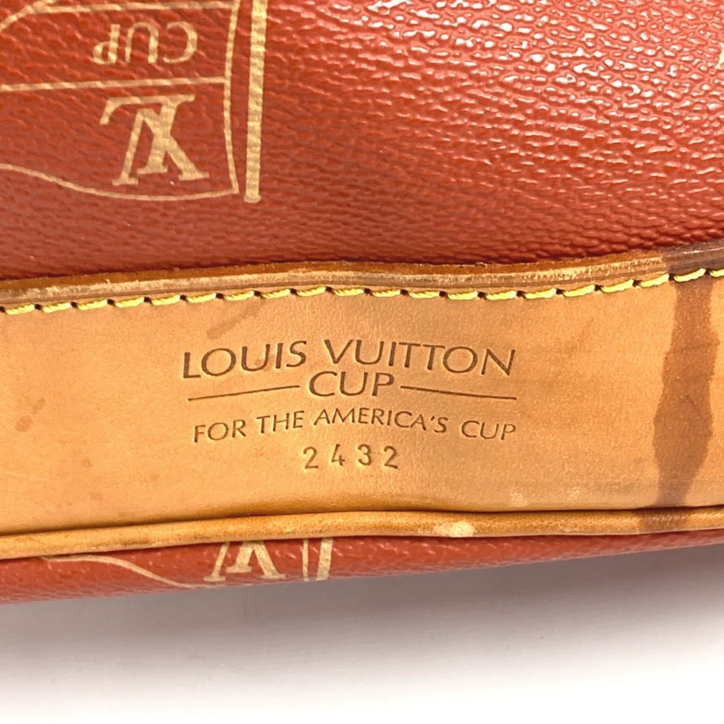 Louis Vuitton Orange Leather Canvas Shoulder Bag
