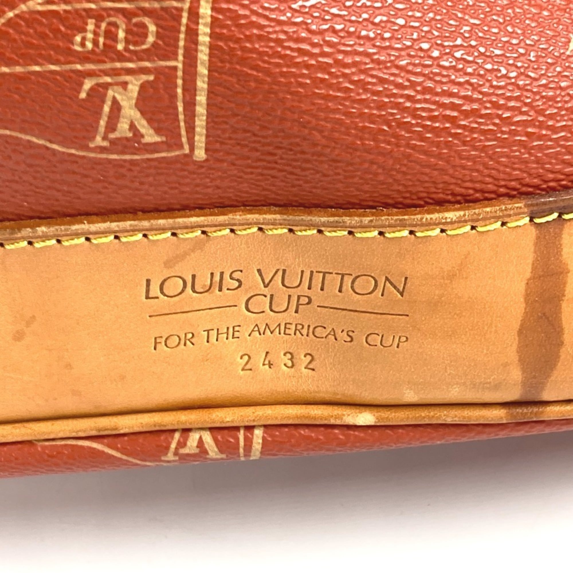 Louis Vuitton Orange Leather Canvas Shoulder Bag