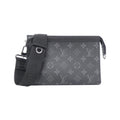 Louis Vuitton Black Gris Coated Canvas Pouch Shoulder Bag