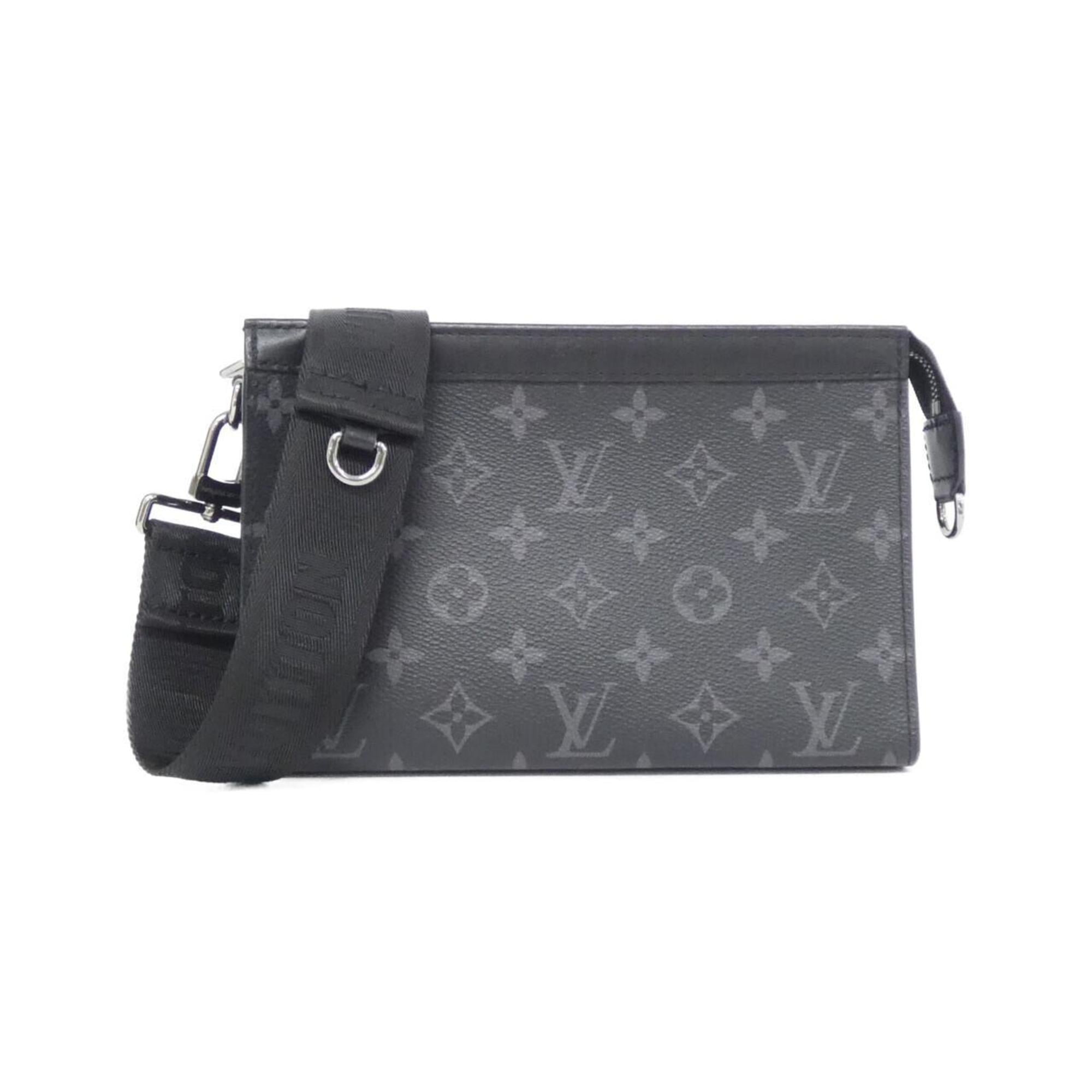 Louis Vuitton Black Gris Coated Canvas Pouch Shoulder Bag