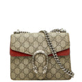 Gucci Beige Red Color Pvc Suede Shoulder Bag (Pre-Owned)