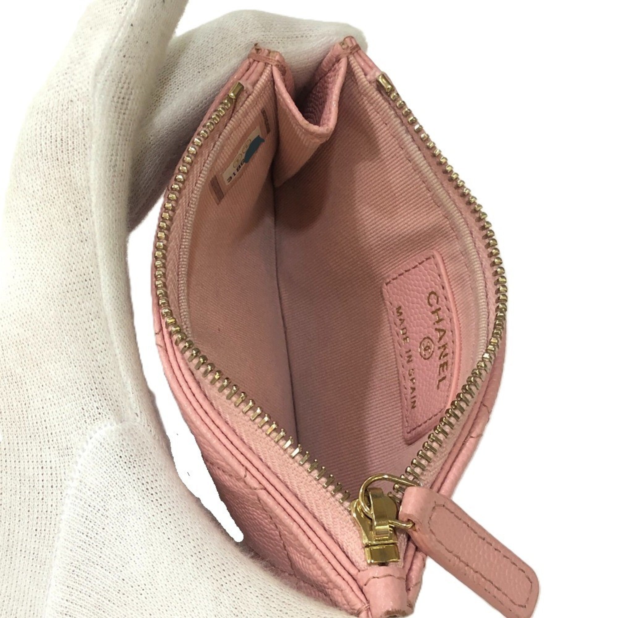 Chanel Pink Grained Calfskin Coin Purse/Coin Case