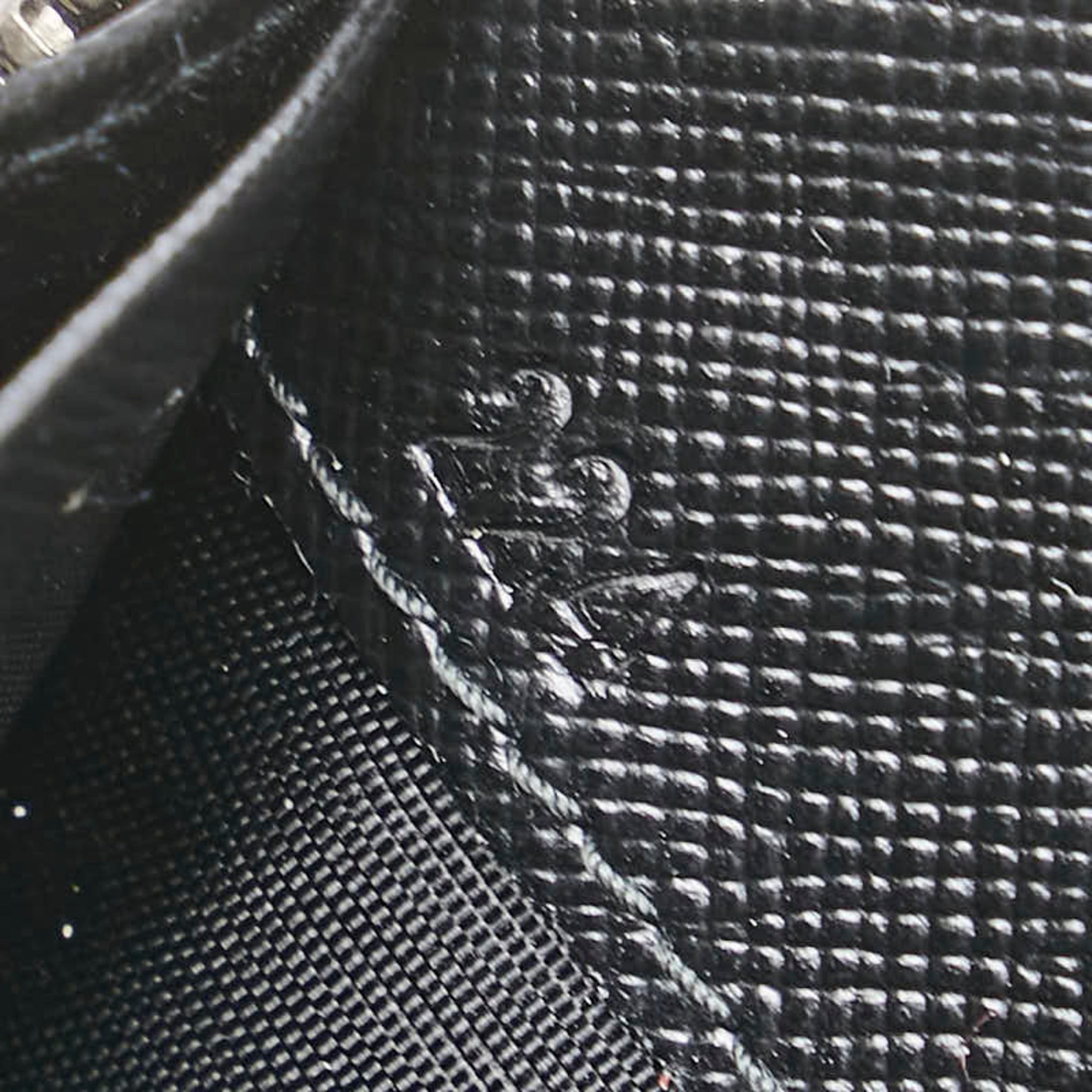 Prada Saffiano Black Gray Leather Long Wallet (Bi-Fold)