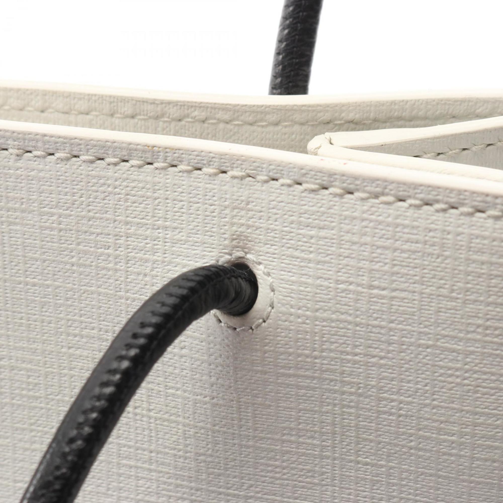 Balenciaga Black White Coated Canvas Leather Hand
