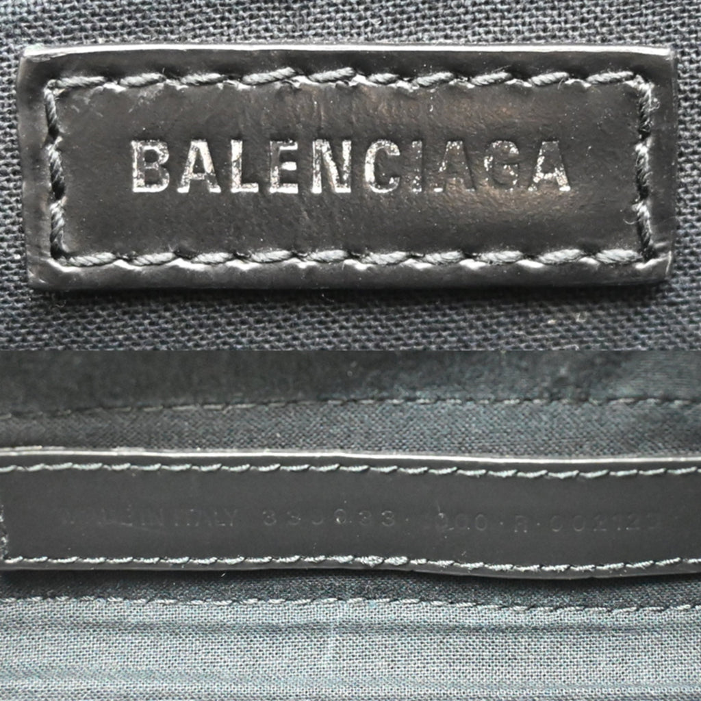 Balenciaga Black Canvas Leather Tote