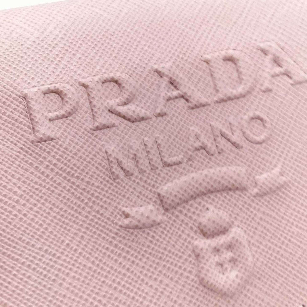 Prada Saffiano Pink Embossed Wallet (Bi-Fold)