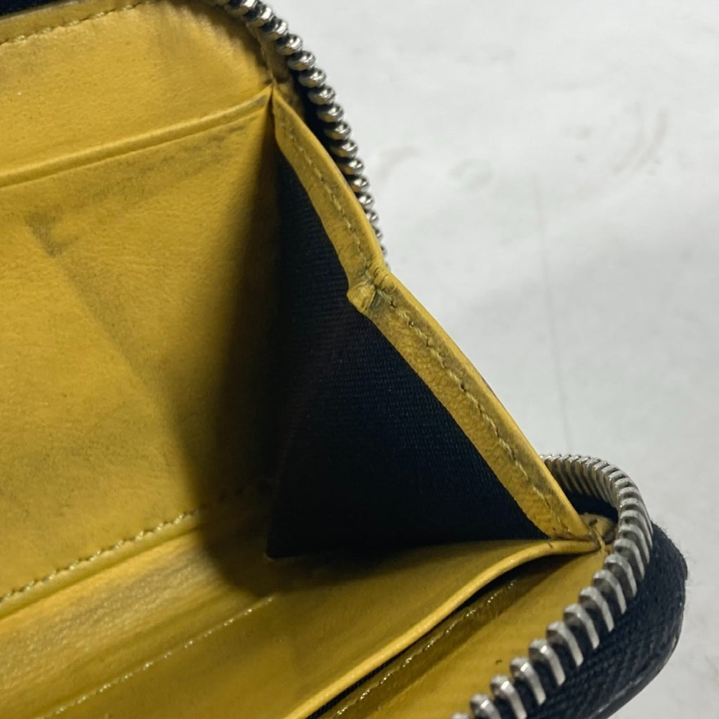 Fendi Black Yellow Leather Coin Purse/Coin Case