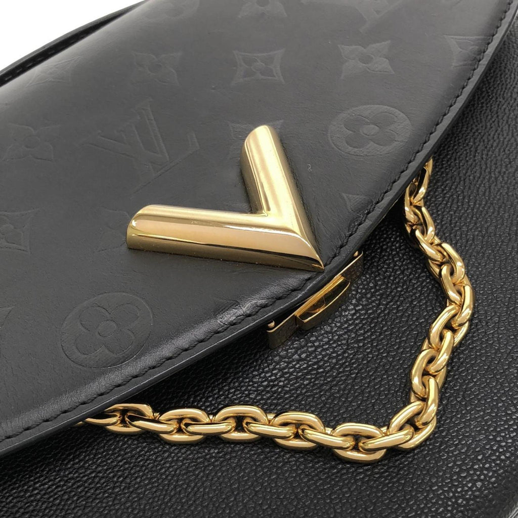 Louis Vuitton Black Leather Shoulder Bag