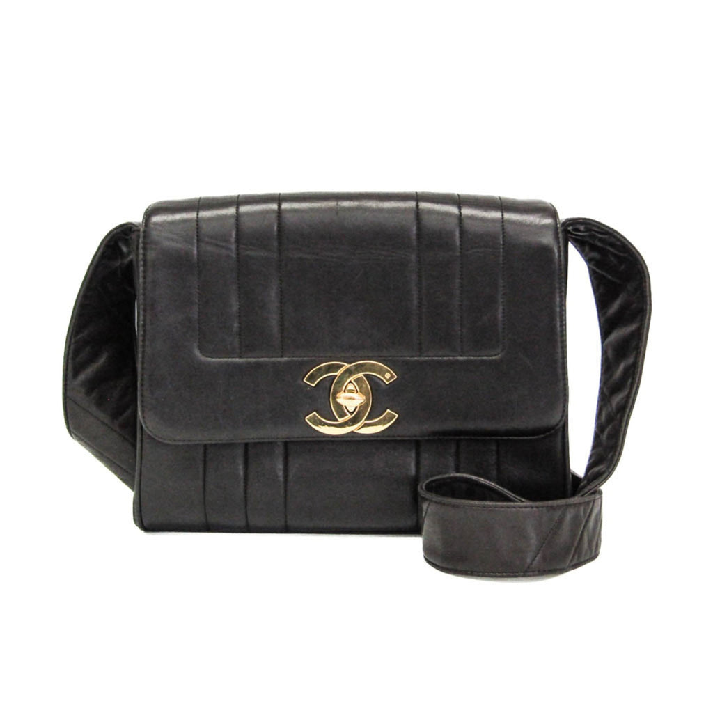 Chanel Mademoiselle Black Leather Shoulder Bag