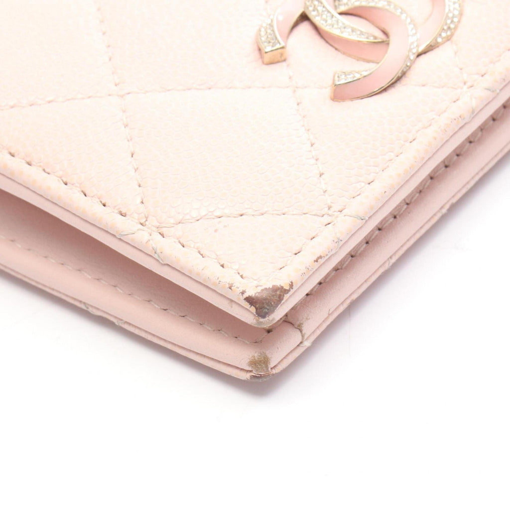 Chanel Pink Grained Calfskin Wallet (Bi-Fold)